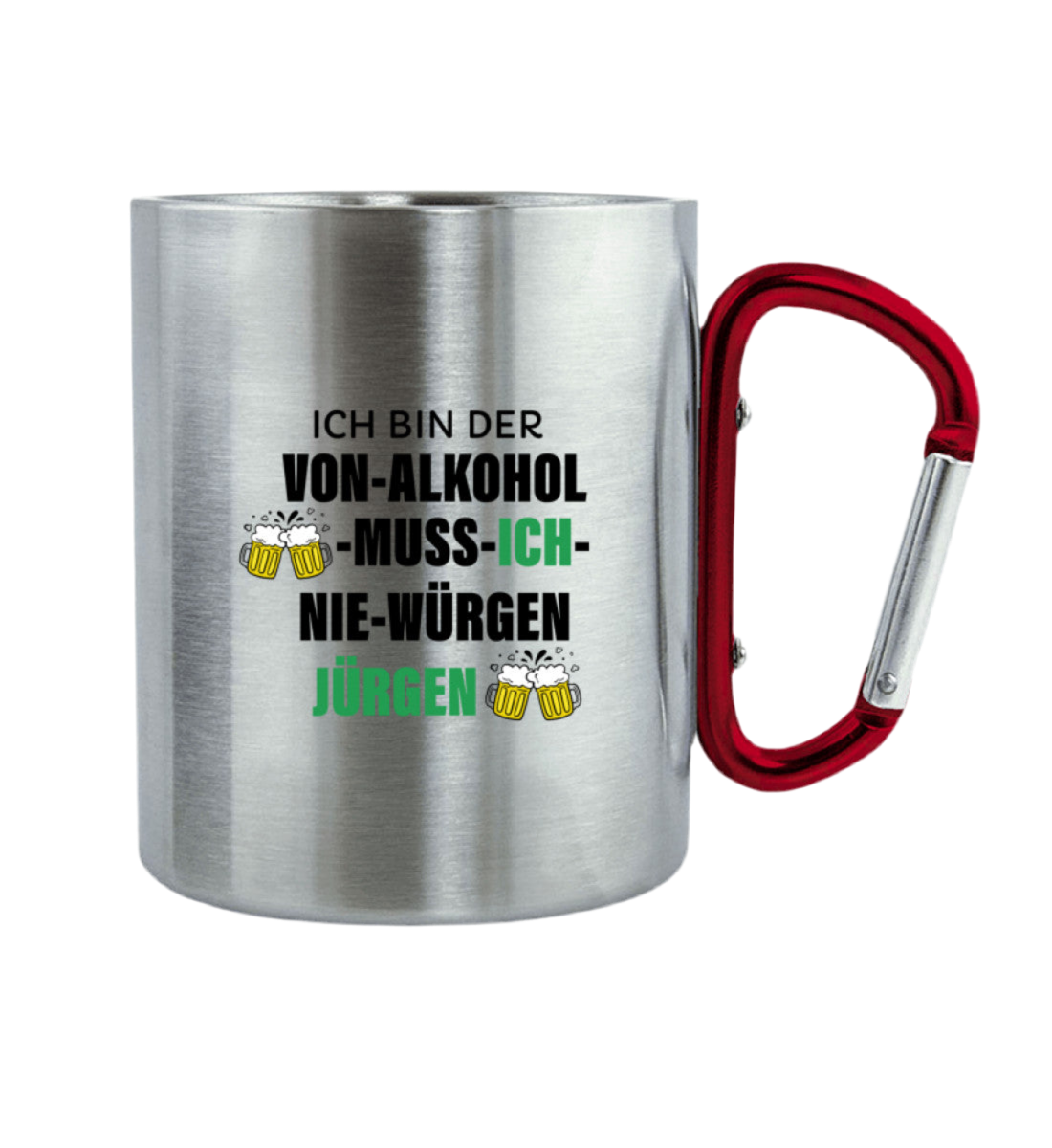 Würgen -Jürgen - Edelstahltasse mit Karabinergriff